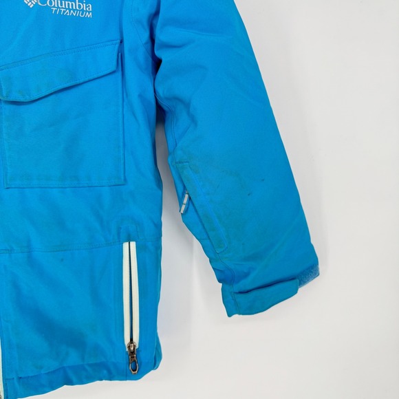 Columbia Omniheat Titanium Ski Jacket Youth XS Blue Hooded Waterproof Snow - Picture 5 of 12